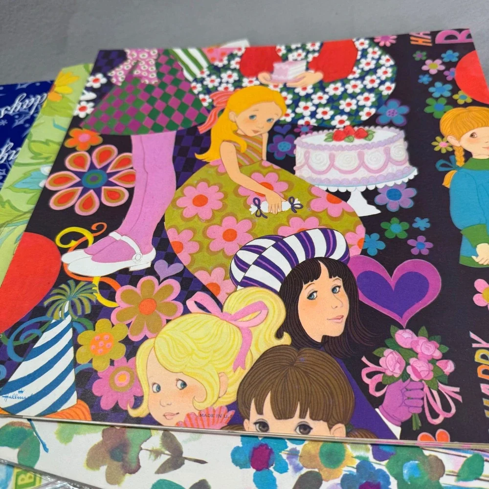 VTG Gift Wrap Collection 50s-90s Estate Lot Paper Ephemera Wrapping Paper 100+